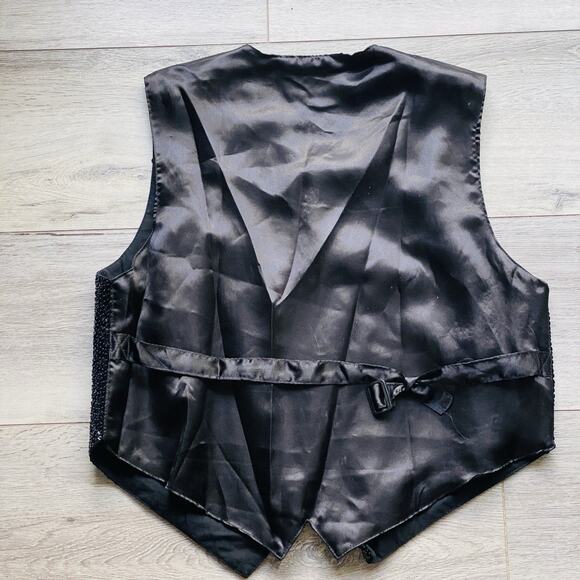 Sequin Music Note Vest Womens Size large Jazz 90’s Waistcoat Guitar Piano Emcee - Picture 4 of 4